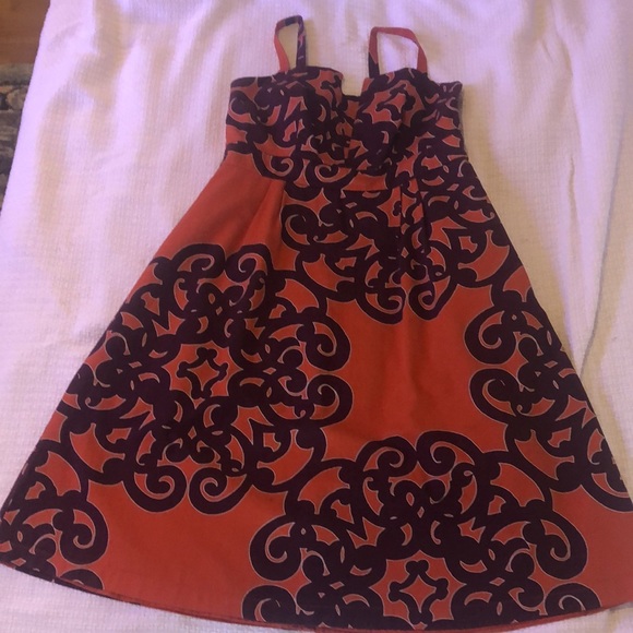 Vintage Merona Dress. Burnt Orange and Purple. Size 12. - Picture 10 of 10